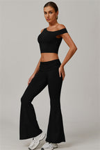 Rose Top & Flare Leggings