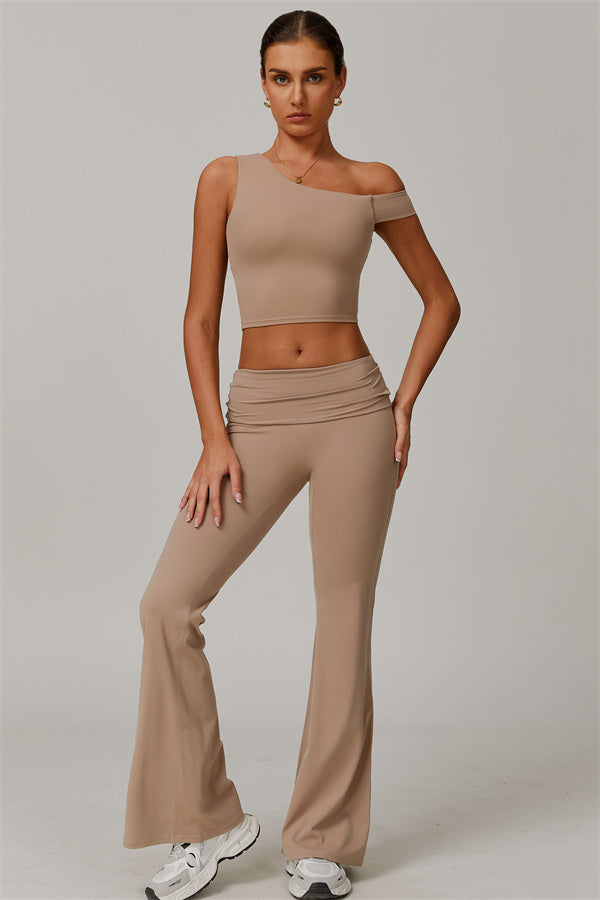 Rose Top & Flare Leggings