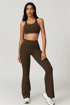 Sophia Sports Bra & Flare Leggings Chocolate GRIPPI