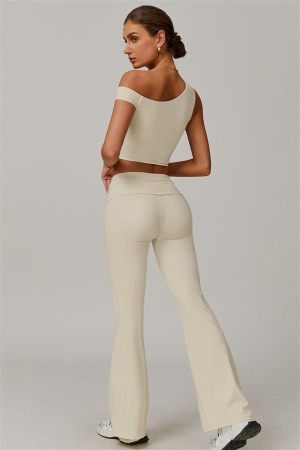 Rose Top & Flare Leggings