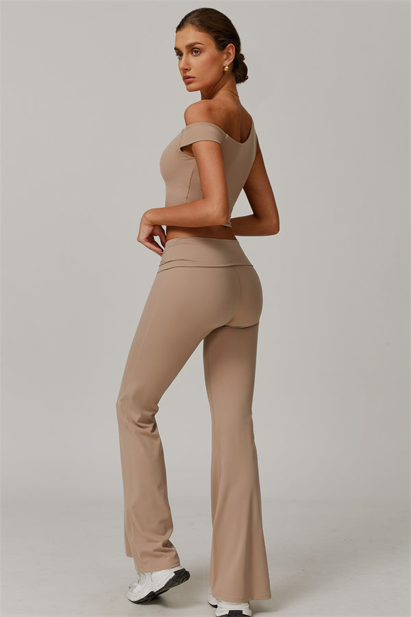 Rose Top & Flare Leggings