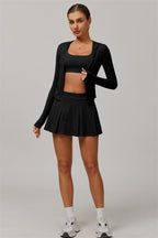 Das Lumina Kapuzenjacke, Sport-BH und Tennisrock 3-teilige Set