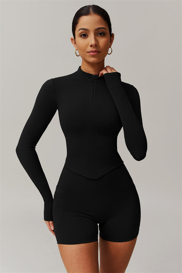 The Blissful Jacket Shorts 2-Piece Set Black GRIPPI