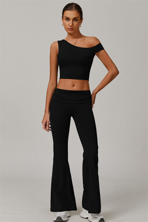 Rose Top & Flare Leggings