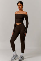 Das Vivid Langarm-Crop-Top-Leggings-2-teilige Set