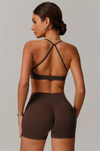 Scarlett Sports Bra & Shorts Chocolate GRIPPI