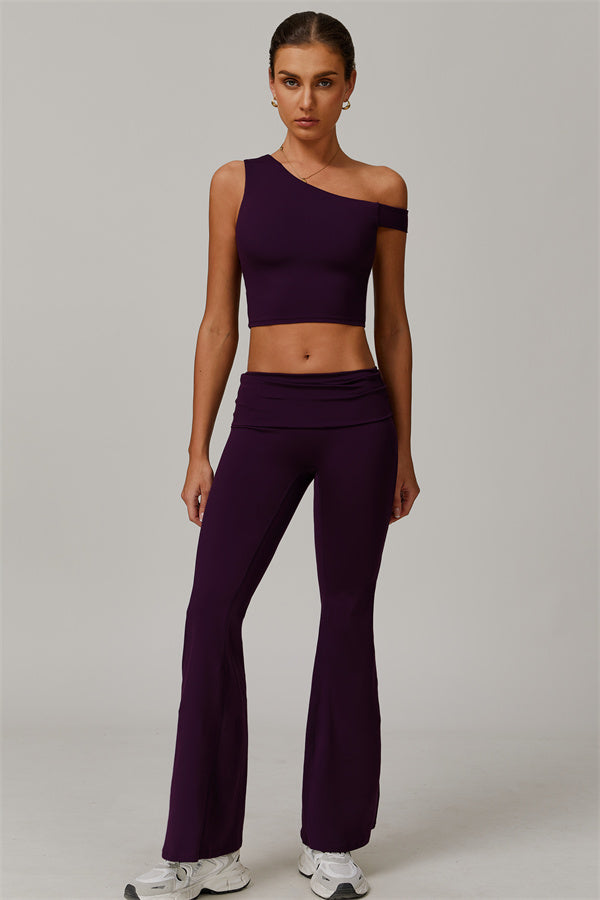 Rose Top & Flare Leggings