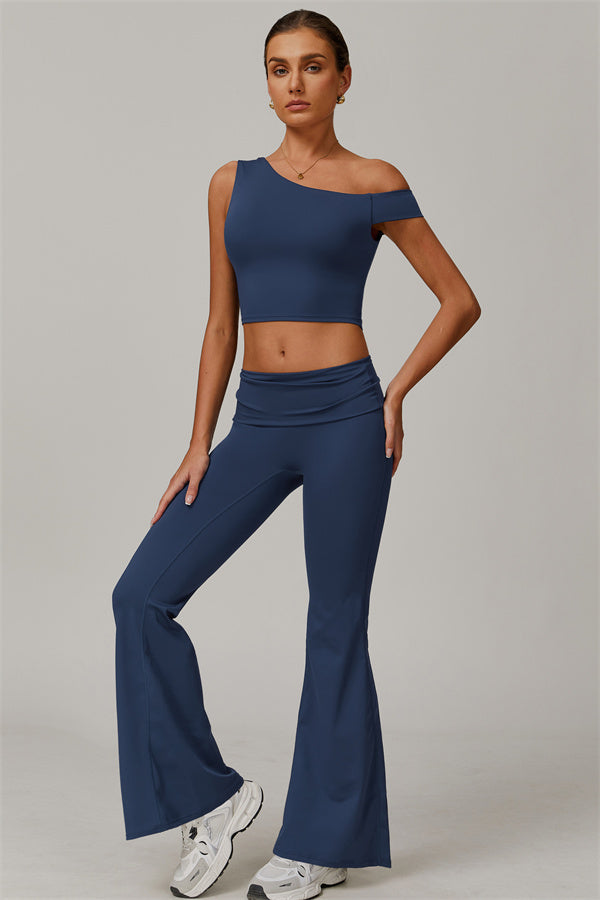 Rose Top & Flare Leggings